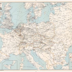 Carte schématique des voies ferrées européennes. Edition octobre 1948